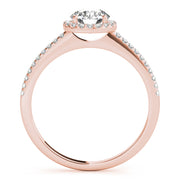 14K Rose Gold 5/8 ct tw Halo Diamond Engagement Ring