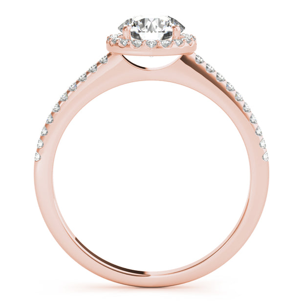 14K Rose Gold 5/8 ct tw Halo Diamond Engagement Ring