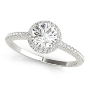 14K White Gold 5/8 ct tw Halo Diamond Engagement Ring