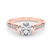 14K Rose Gold 1 1/3 ct tw Single Row Diamond Engagement Ring