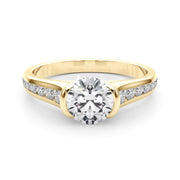18K Yellow Gold 1 1/3 ct tw Single Row Diamond Engagement Ring