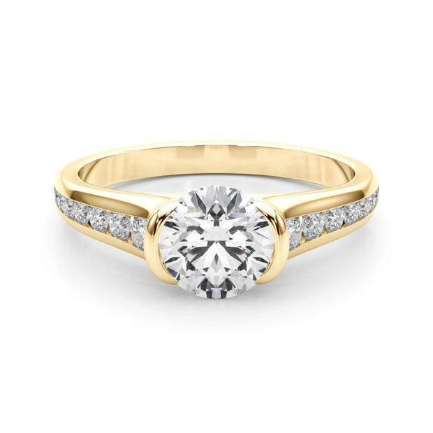 18K Yellow Gold 1 1/3 ct tw Single Row Diamond Engagement Ring