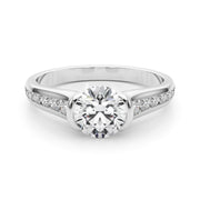 Round Diamond Single Row Engagement Ring