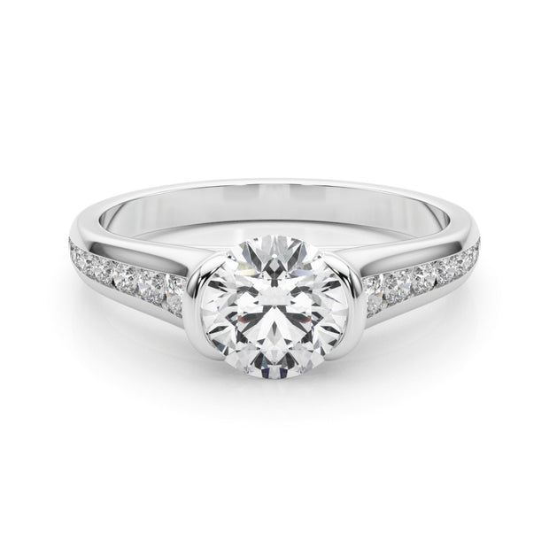 Round Diamond Single Row Engagement Ring