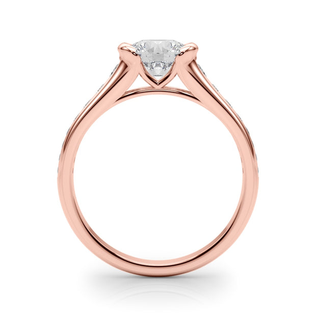 14K Rose Gold 1 1/3 ct tw Single Row Diamond Engagement Ring