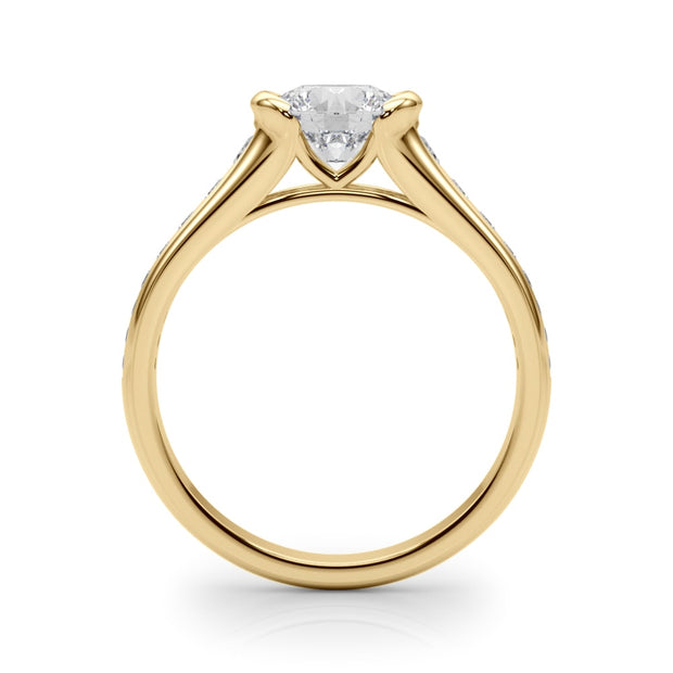 18K Yellow Gold 1 1/3 ct tw Single Row Diamond Engagement Ring