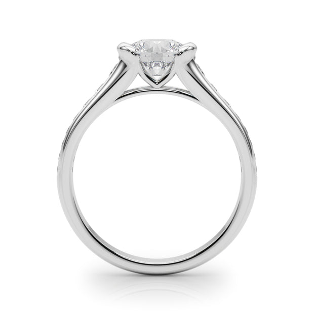 Round Diamond Single Row Engagement Ring