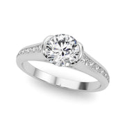 18K White Gold 1 1/3 ct tw Single Row Diamond Engagement Ring