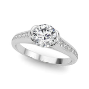 Round Diamond Single Row Engagement Ring