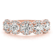 18K Rose Gold 1 1/2 ct tw Diamond Wedding Ring