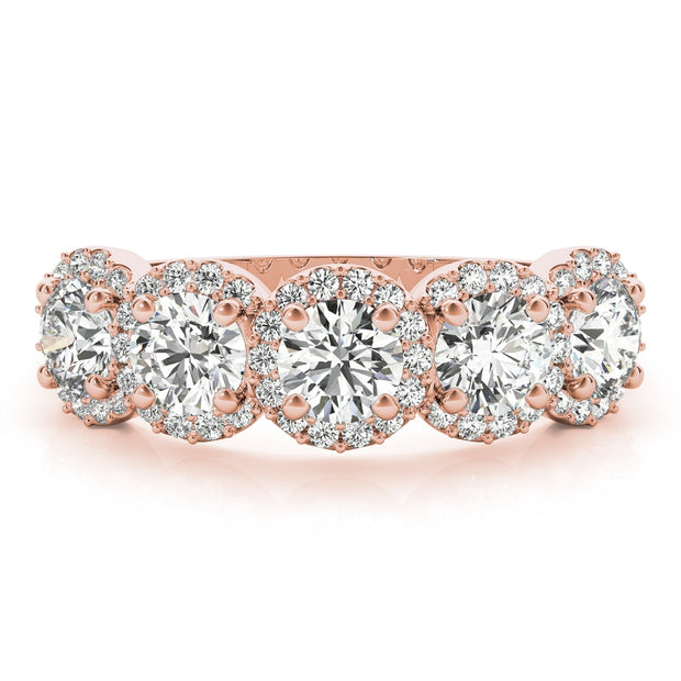 18K Rose Gold 1 1/2 ct tw Diamond Wedding Ring
