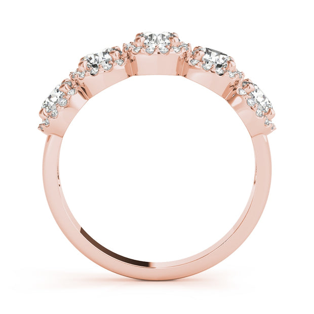 14K Rose Gold 1 1/2 ct tw Diamond Wedding Ring