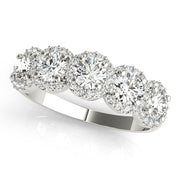14K White Multi-Diamond Wedding Ring