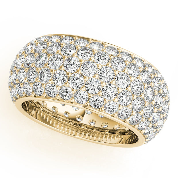 18K Yellow Gold 5 1/5 ct tw Pave Diamond Wedding Ring