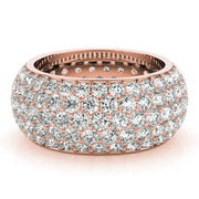 18K Rose Gold 5 1/5 ct tw Pave Diamond Wedding Ring