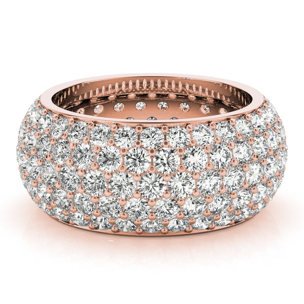 18K Rose Gold 5 1/5 ct tw Pave Diamond Wedding Ring