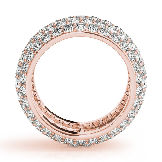18K Rose Gold 5 1/5 ct tw Pave Diamond Wedding Ring