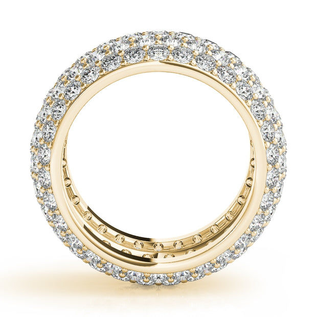 18K Yellow Gold 5 1/5 ct tw Pave Diamond Wedding Ring