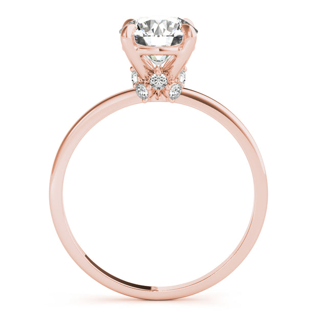 14K Rose Gold 1 1/8 ct tw Halo Diamond Engagement Ring