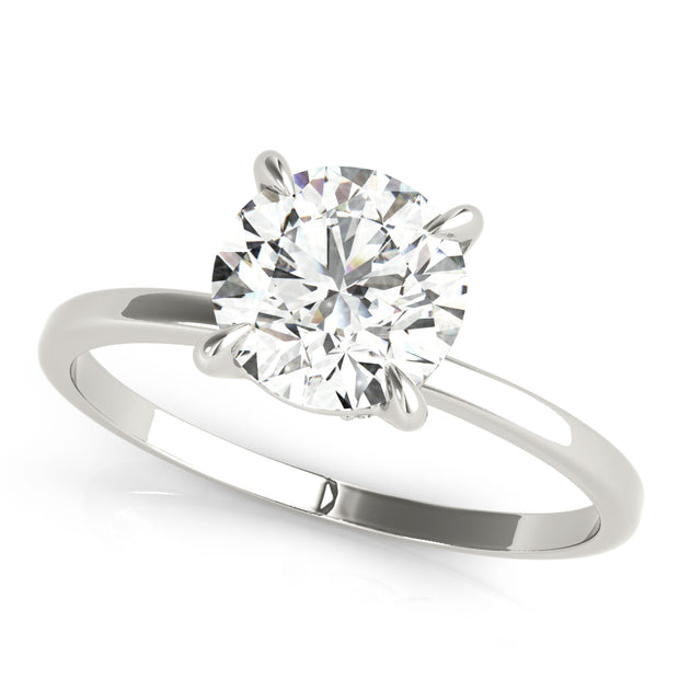 1 CT Round Diamond Halo Engagement Ring