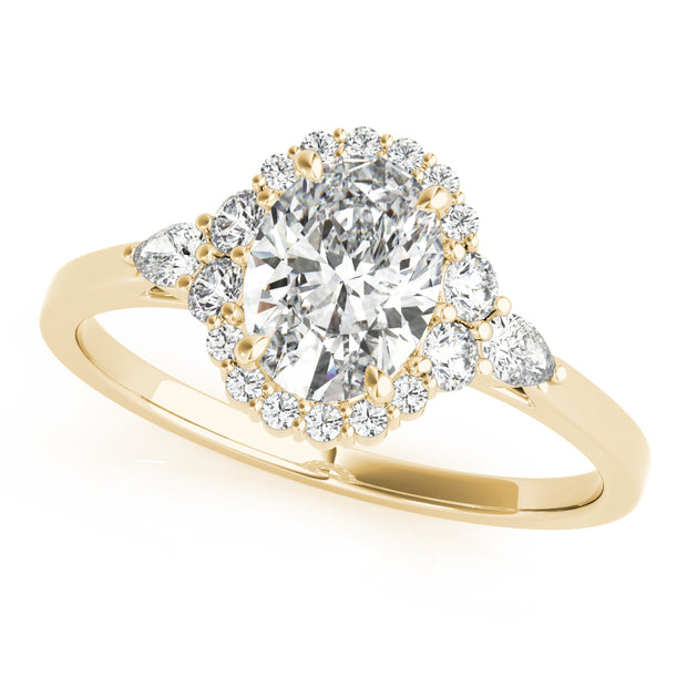 18K Yellow Gold 5/8 ct tw Halo Diamond Engagement Ring