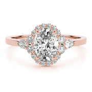 18K Rose Gold 5/8 ct tw Halo Diamond Engagement Ring