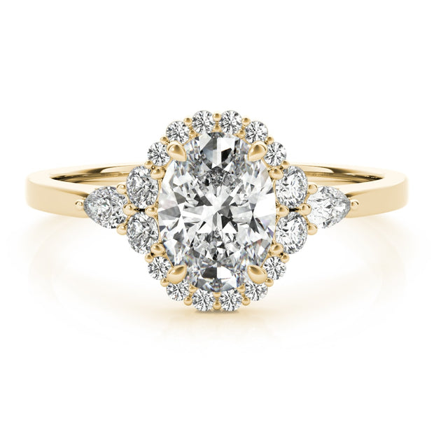 18K Yellow Gold 5/8 ct tw Halo Diamond Engagement Ring