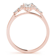 14K Rose Gold 5/8 ct tw Halo Diamond Engagement Ring