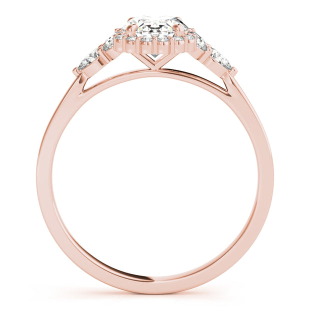 18K Rose Gold 5/8 ct tw Halo Diamond Engagement Ring