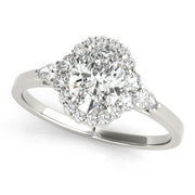 14K White Gold 5/8 ct tw Halo Diamond Engagement Ring