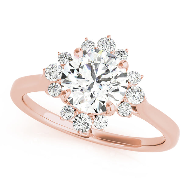 14K Rose Gold 1 1/5 ct tw Halo Diamond Engagement Ring