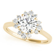 18K Yellow Gold 1 1/5 ct tw Halo Diamond Engagement Ring