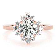 14K Rose Gold 1 1/5 ct tw Halo Diamond Engagement Ring