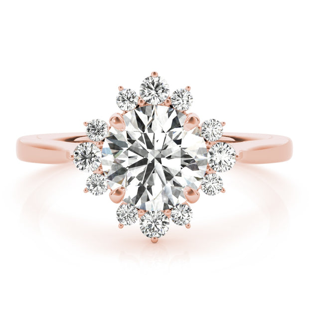 14K Rose Gold 1 1/5 ct tw Halo Diamond Engagement Ring