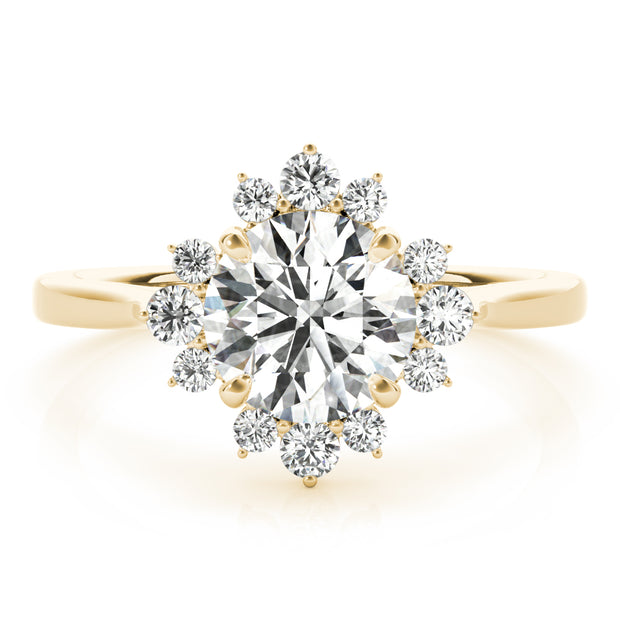 18K Yellow Gold 1 1/5 ct tw Halo Diamond Engagement Ring
