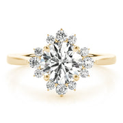 18K Yellow Gold 1 1/5 ct tw Halo Diamond Engagement Ring