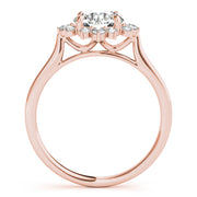 14K Rose Gold 1 1/5 ct tw Halo Diamond Engagement Ring