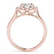18K Rose Gold 1 1/5 ct tw Halo Diamond Engagement Ring