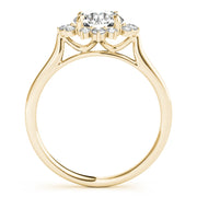 14K Yellow Gold 1 1/5 ct tw Halo Diamond Engagement Ring