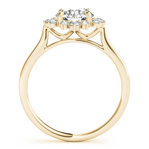 14K Yellow Gold 1 1/5 ct tw Halo Diamond Engagement Ring