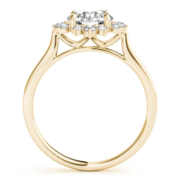 18K Yellow Gold 1 1/5 ct tw Halo Diamond Engagement Ring