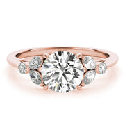 18K Rose Gold 1 1/3 ct tw Fancy Shape Diamond Engagement Ring
