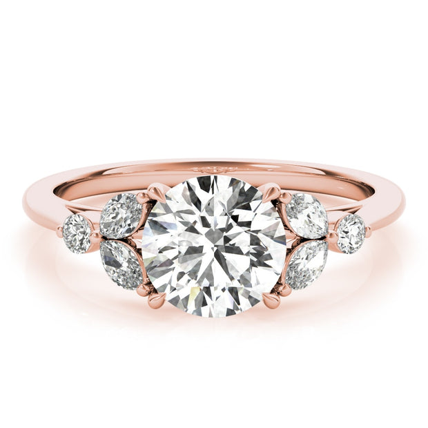 18K Rose Gold 1 1/3 ct tw Fancy Shape Diamond Engagement Ring