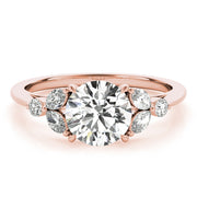14K Rose Gold 1 1/3 ct tw Fancy Shape Diamond Engagement Ring