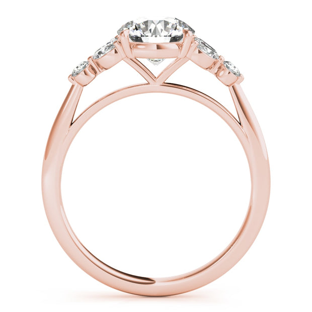 18K Rose Gold 1 1/3 ct tw Fancy Shape Diamond Engagement Ring