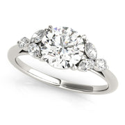 14K White Gold 1 1/3 ct tw Fancy Shape Diamond Engagement Ring
