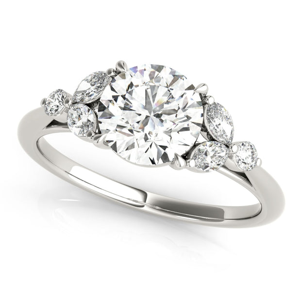 14K White Gold 1 1/3 ct tw Fancy Shape Diamond Engagement Ring