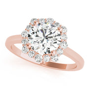 14K Rose Gold 1 CT Diamond Halo Engagement Ring