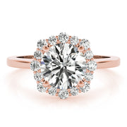 14K Rose Gold 1 1/5 ct tw Halo Diamond Engagement Ring
