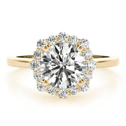 14K Yellow Gold 1 1/5 ct tw Halo Diamond Engagement Ring